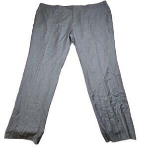 Joseph Abboud Wool Dress Pants Mens 54 Big Tall Unfin Hem Gray Flat‎ Front NEW